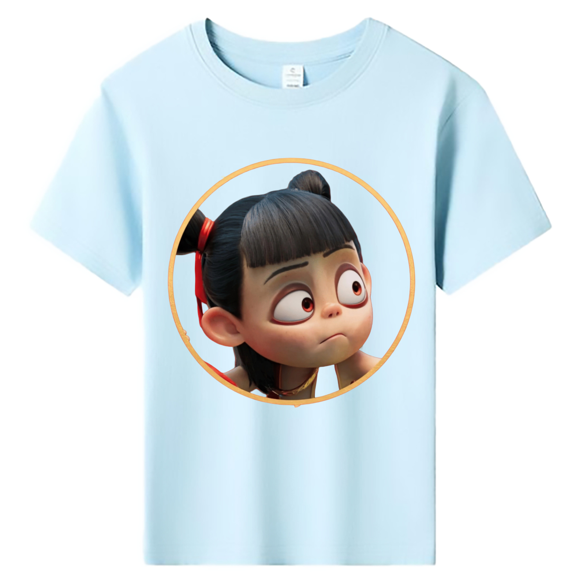 （画像用） Ne Zha 2 ナタ 魔童の大暴れ 綿100％キッズTシャツ（フロントプリント）
